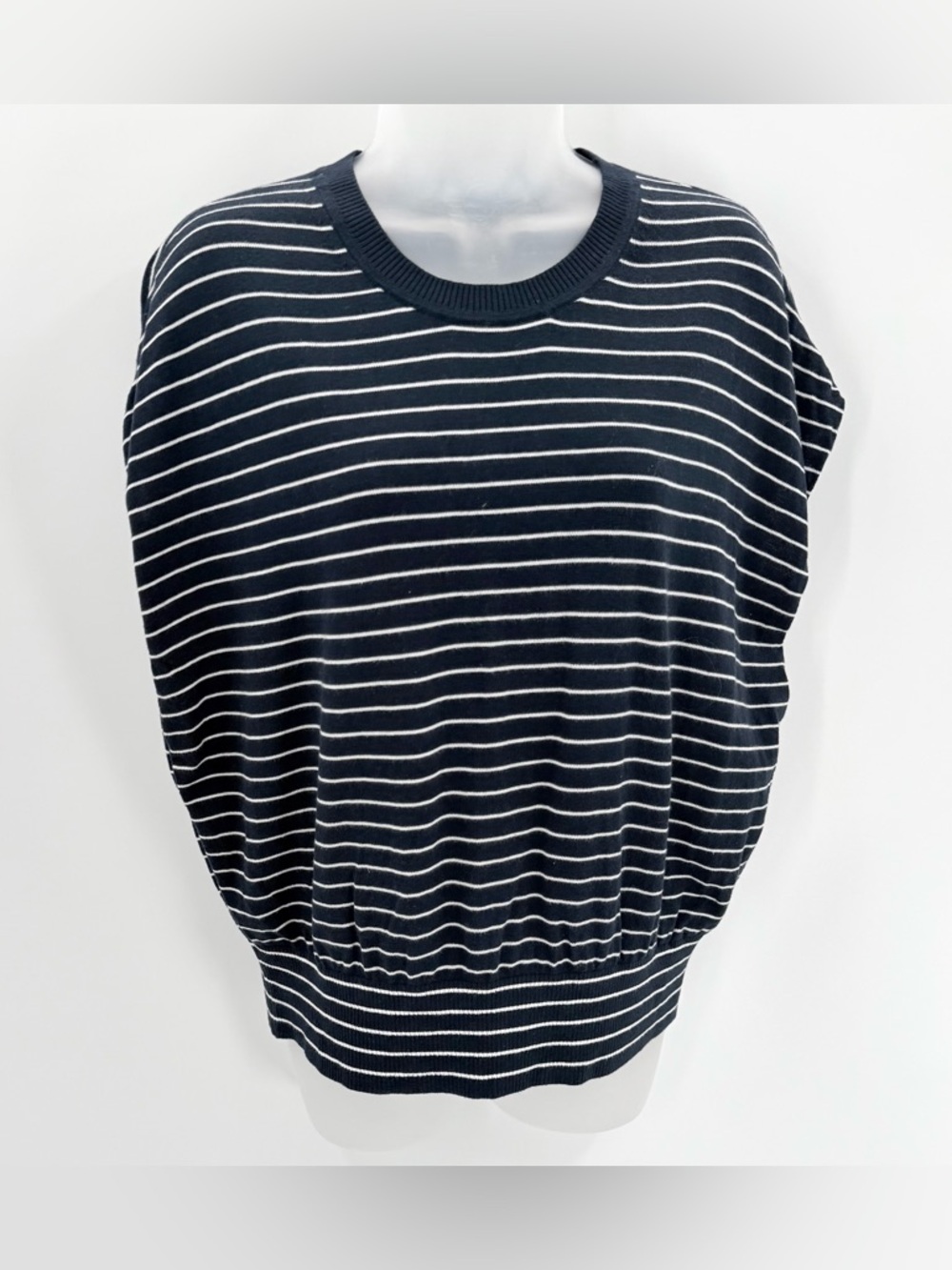 Banana Republic Factory Sweater Women’s M Navy Stripe Forever Dolman Sleeve Top